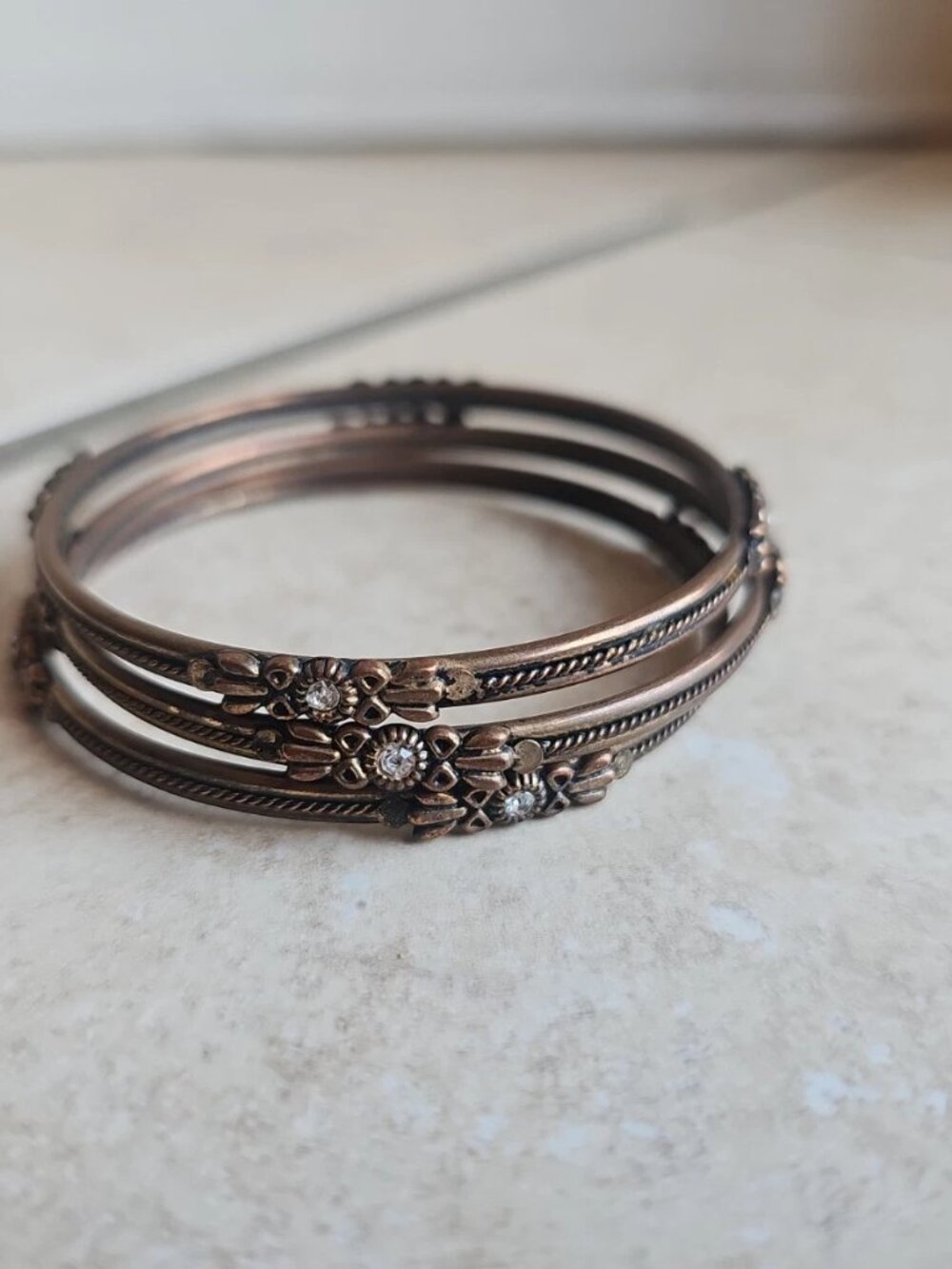 Copper-Finished Stacking Bangle Bracelet Set- Lot of 3